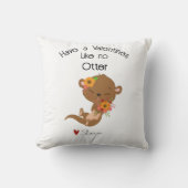 愛らしいオッターラブカスタムバレンタイン装飾用クッション クッション (正面)