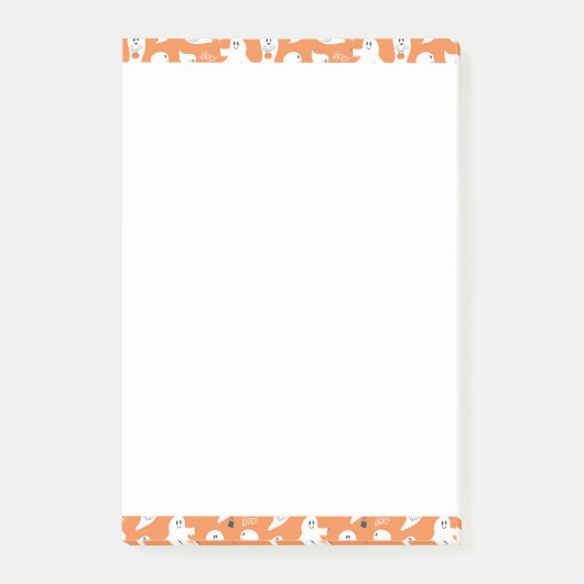 愛らしいオレンジと白の幽霊たち ポストイット (正面)
