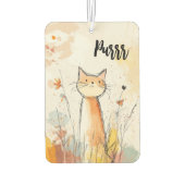 愛らしいオレンジキャットイラストレーション パーソナライズされた カーエアーフレッシュナー (裏面)