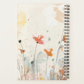 愛らしいオレンジキャットイラストレーション パーソナライズされた プランナー手帳 (裏面)