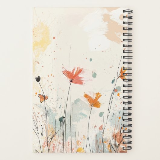 愛らしいオレンジキャットイラストレーション パーソナライズされた プランナー手帳 (裏面)