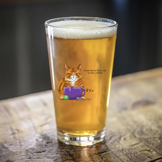 愛らしいオレンジ色のタビー猫の母の日パープル タンブラーグラス
