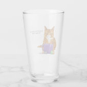 愛らしいオレンジ色のタビー猫の母の日パープル タンブラーグラス (裏面)