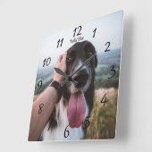 愛らしいオーダーメイドの犬の写真 スクエアウォールクロック スクエア壁時計 (傾斜)