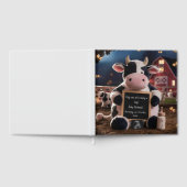 愛らしいカウファームをテーマにしたベビー写真集の記念 ゲストブック (全面)