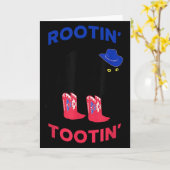 愛らしいカウボーイ猫、ルートン・トゥーティン猫 カード (黄色い花)