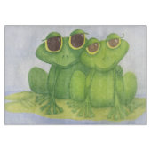 愛らしいカエル好き カッティングボード (正面)