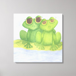 愛らしいカエル好き キャンバスプリント