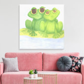 愛らしいカエル好き キャンバスプリント (インサイチュ (リビング))