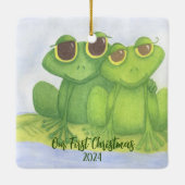 愛らしいカエル好き セラミックオーナメント (裏面)