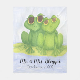 愛らしいカエル好き フリースブランケット