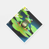 愛らしいカエル誕生日 スタンダードランチョンナプキン (角)