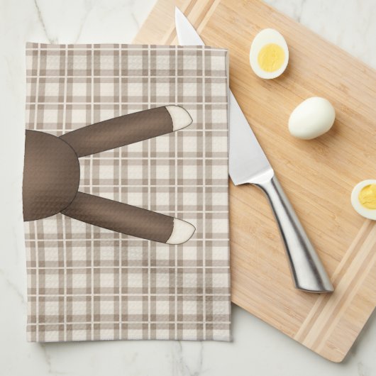 愛らしいカスタマイズ可能なソックモンキーティー、ギフト キッチンタオル (四つ折り)