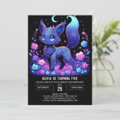 愛らしいカスタムキツネデジタル誕生日 招待状 (スタンド正面)