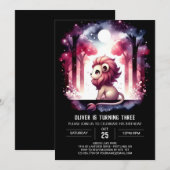 愛らしいカスタムライオン誕生日 招待状 (正面/裏面)