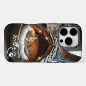 愛らしいカスタム猫の写真とハートの肉球付き名前 Case-Mate iPhoneケース (裏面 (横))