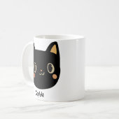 愛らしいカスタム黒猫マグカップ コーヒーマグカップ (正面左)