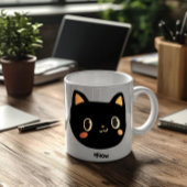愛らしいカスタム黒猫マグカップ コーヒーマグカップ
