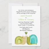 愛らしいカタツムリの結婚式招待状 招待状 (正面)