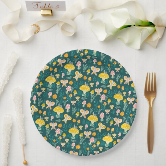 愛らしいカタツムリ蝶かわいい赤ちゃんシャワー ペーパープレート (ウェディング)