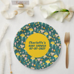 愛らしいカタツムリ蝶かわいい赤ちゃんシャワー ペーパープレート<br><div class="desc">完璧なシンプル紙と可愛いカスタムおもしろいの赤ちゃんシャワーのためのプレート!手作りアート！自カスタマイズ分の文字を使ってクリック、色、フォント、配置を「パーソナライズ」したり変更したりすること。私の店の色やデザインをたくさんチェックするもしか、何か好きなことを教えてカスタムくれ！また、招待状、封筒、はがき、紙カップ、差出人住所ラベル、抱き枕スタンプ、お礼のノートなど一致するアイテムも利用可能！</div>