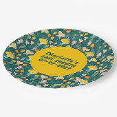 愛らしいカタツムリ蝶かわいい赤ちゃんシャワー ペーパープレート (アングル)