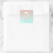 愛らしいカッコいいアイスクリームコーン – パーソナライズされた スクエアシール (バッグ)