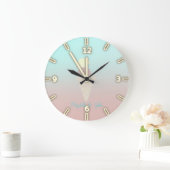 愛らしいカッコいいアイスクリームコーン – パーソナライズされた ラージ壁時計 (ホーム)