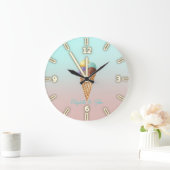 愛らしいカッコいいアカラフルイスクリームコーン ラージ壁時計 (ホーム)