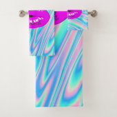 愛らしいカッコいいトレンディー唇、ホログラフィック バスタオルセット (インサイチュ)