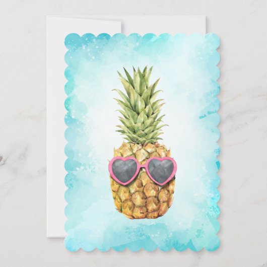 愛らしいカッコいいパイナップル熱帯産ベビーシャワー 招待状 (裏面)