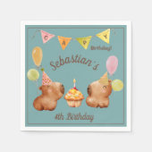 愛らしいカピバラお祝い スタンダードカクテルナプキン (正面)