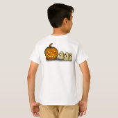 愛らしいカボチャと3びきの幽霊 Tシャツ (裏面フル)