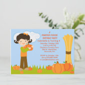 愛らしいカボチャ盗品の誕生日のパーティの招待状 招待状 (スタンド正面)