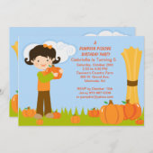 愛らしいカボチャ盗品の誕生日のパーティの招待状 招待状 (正面/裏面)