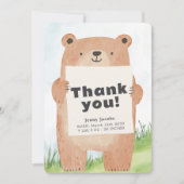 愛らしいカラフベアベビー発表ありがとう 招待状 (正面)