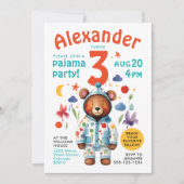 愛らしいカラフルクマ眠りパーティー水彩 招待状 (正面)