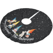 愛らしいカラフルクリスマス小人、格言 ブラッシュドポリエステルツリースカート (アングル)