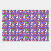 愛らしいカラフルシーズー(犬)Tzuパターン ラッピングペーパーシート (正面2)