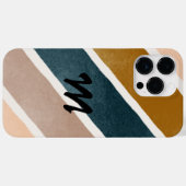 愛らしいカラフルストライプティール（緑がかった色）ブラウンアーストーン Case-Mate iPhoneケース (裏面 (横))