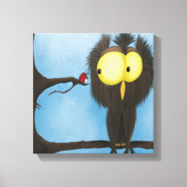 愛らしいカラフルフクロウ・オリバー キャンバスプリント