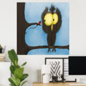 愛らしいカラフルフクロウ・オリバー ポスター (ホームオフィス)