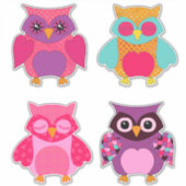 愛らしいカラフルフクロバレンタイン シール (正面)