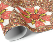 愛らしいカラフルフローラハートシームレススター。 ラッピングペーパー (ロールコーナー)