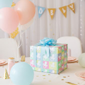 愛らしいカラフルベビーおしゃれなパターンアートワーク ラッピングペーパー