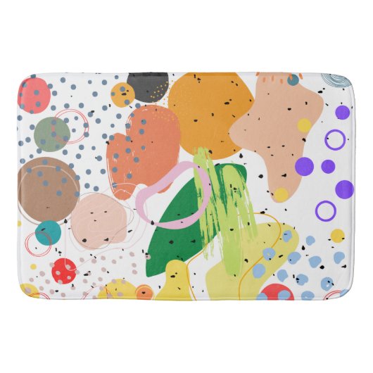 愛らしいカラフルモダン抽象芸術パターングリーンバ バスマット (正面)