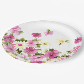 愛らしいカラフル咲ガーリーく花 ペーパープレート (アングル)