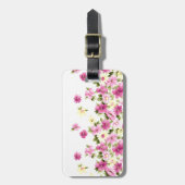 愛らしいカラフル咲ガーリーく花 ラゲッジタグ (正面縦)