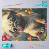 愛らしいカラフル子犬 薄葉紙 (クラフト)