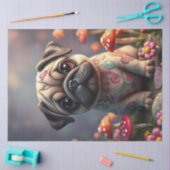 愛らしいカラフル子犬 薄葉紙 (クラフト)